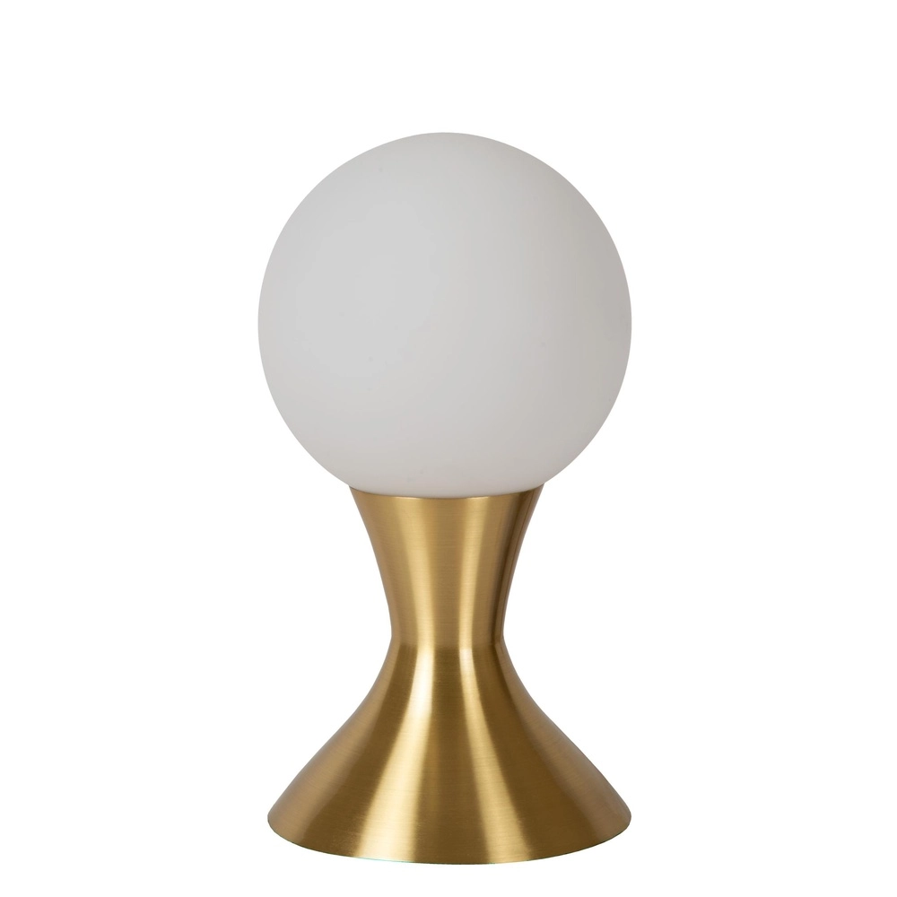 Goldene Tischlampe Moya mit Opal