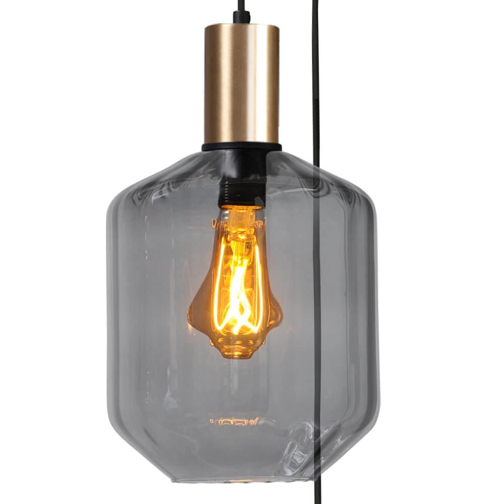 3-flammige Loft-Hängelampe - Gold - Porto mit Jagger-Brille Masterlight 8718121270975
