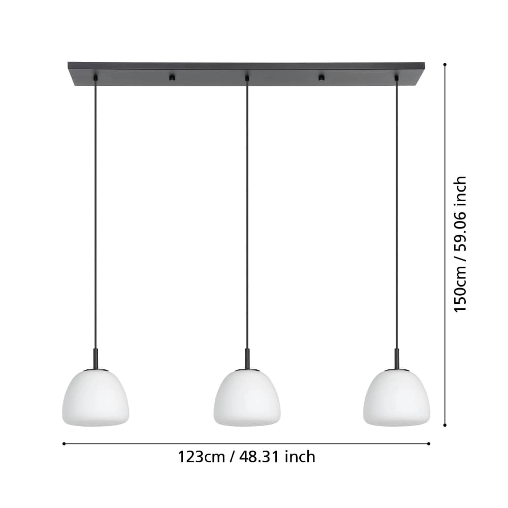 Hängelampe für das Esszimmer Balmes 3x Opalglas Stars of Light 9008606243167