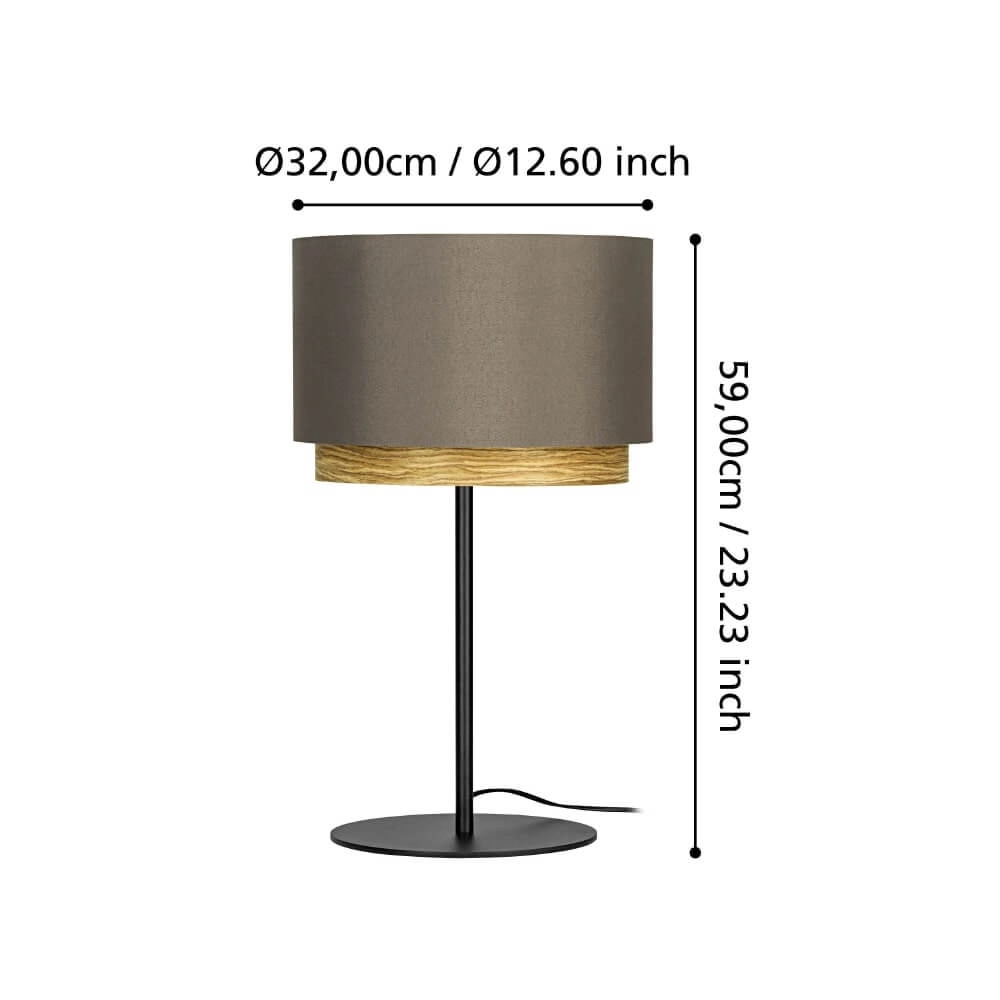 Tischlampe Marchena Cappuccino mit Holz - Ø 32cm Stars of Light 9008606240081