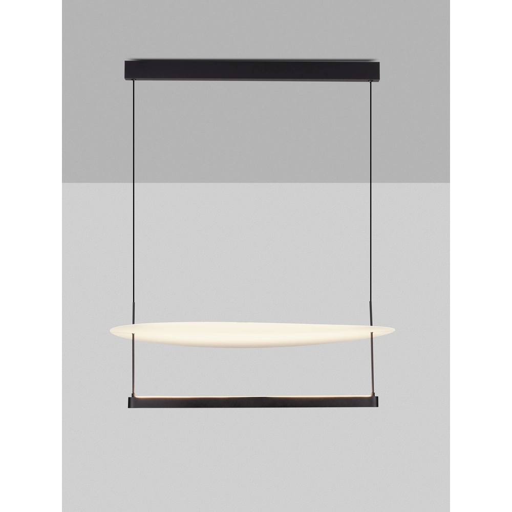 Design-Pendelleuchte Diona Ø 80cm schwarz mit weiß
