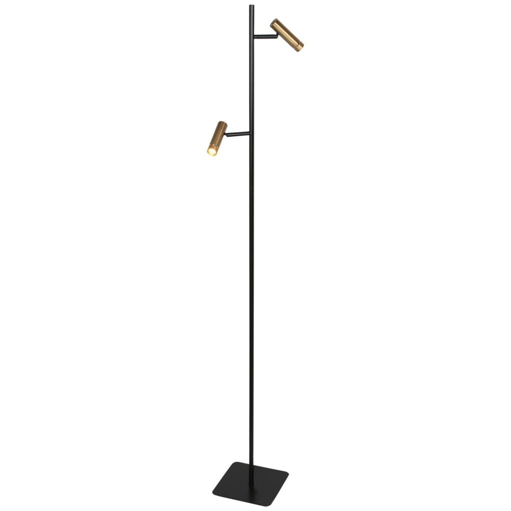 Stehlampe 2-Leuchten Lumo Schwarz mit Gold Steinhauer 8712746184662