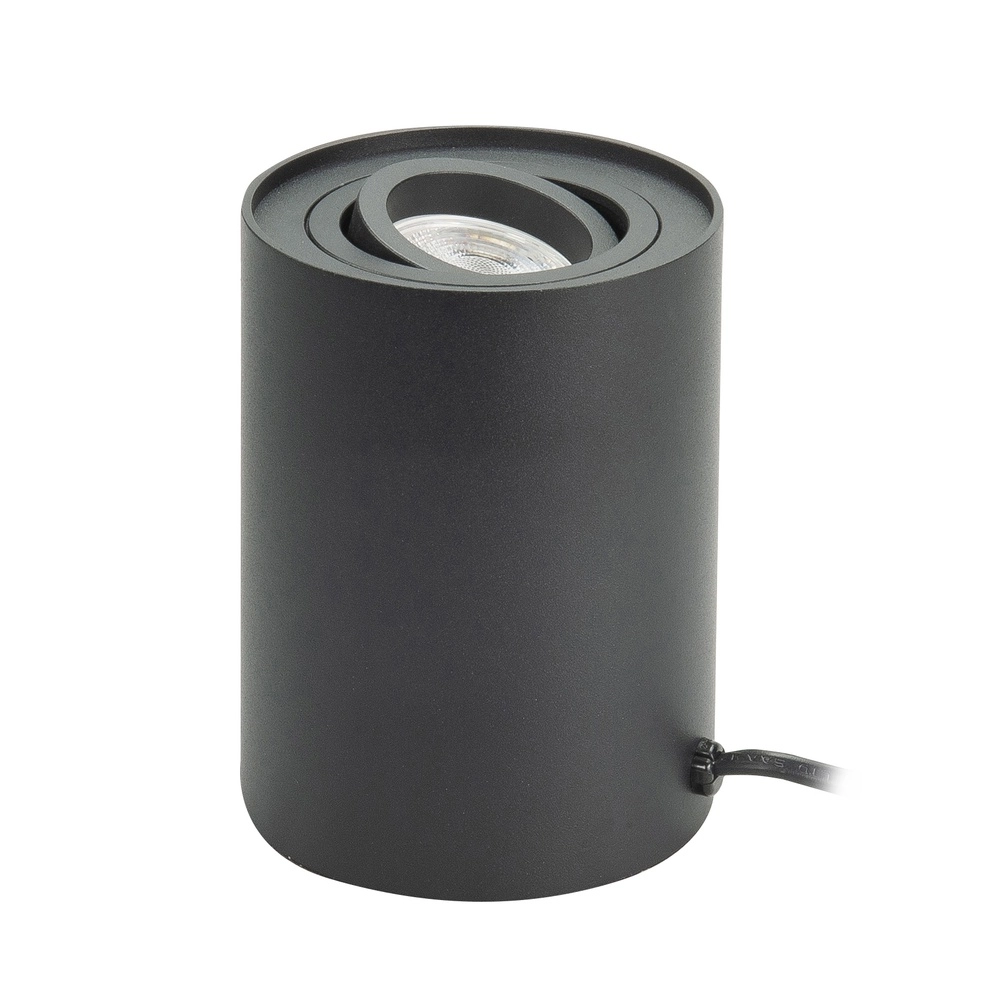 Schlanke Tischleuchte Rebel rund schwarz Ø 9,5cm