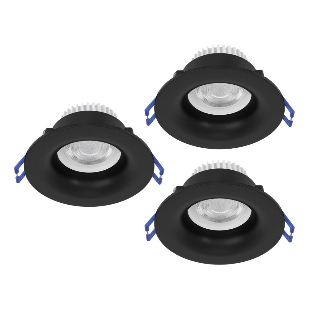 Set mit 3 Einbaustrahlern Salabate schwarz Ø 8,8cm IP65