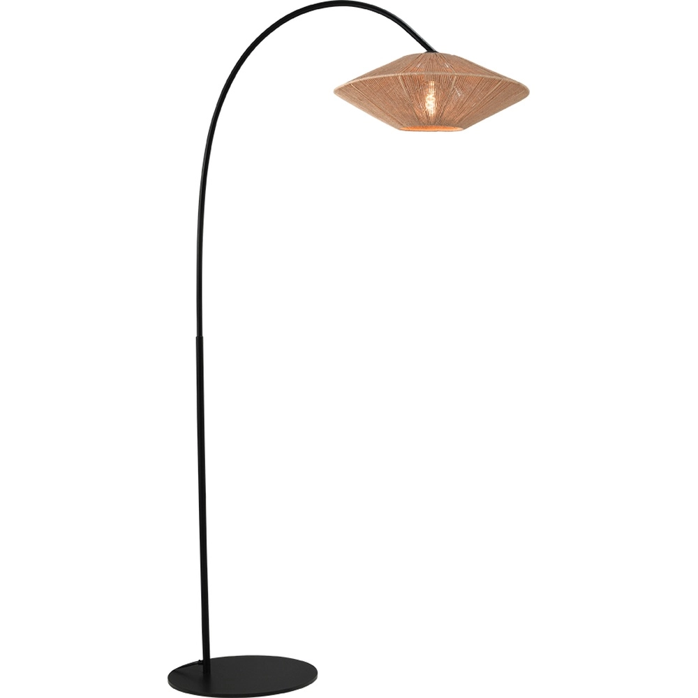 Lichtbogenlampe Bicono mit Seilkappe Ø50 cm