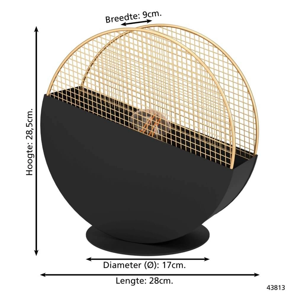 Designer-Tischlampe Mumbles schwarz mit gold Eglo 9002759438135