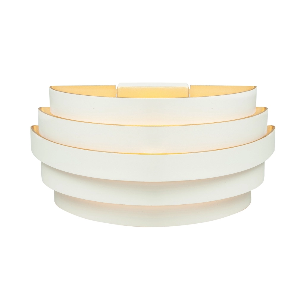 Design-Wandleuchte Scudo weiß mit gold 25cm