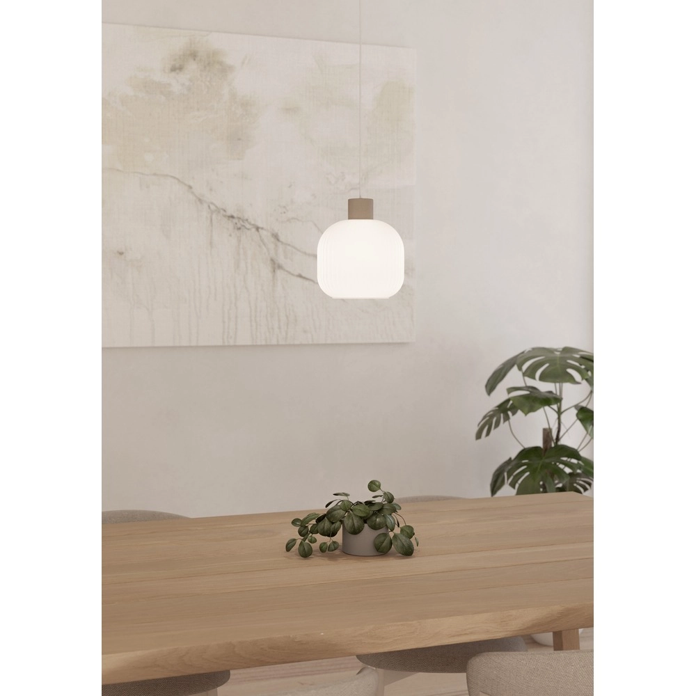 Design-Pendellampe Dasmina Sandbraun mit weißem Ø 20 cm Eglo 9008606406265