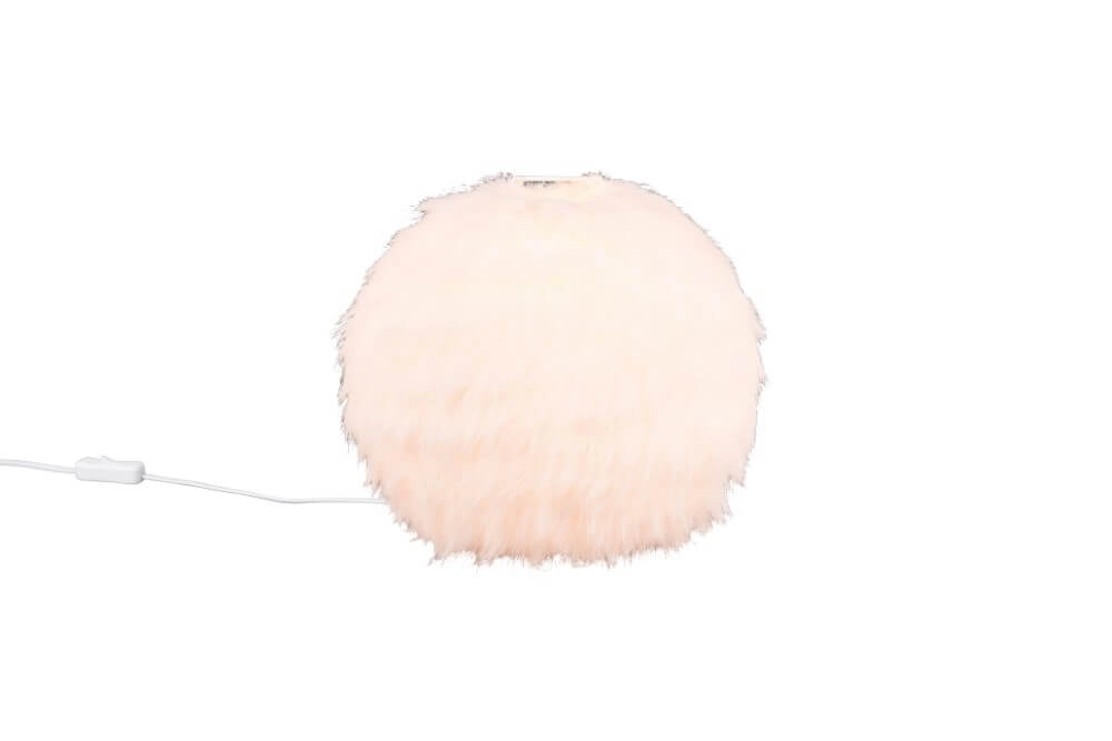 Tischlampe aus Stoff Furry creme Ø 30cm Trio 4017807600131