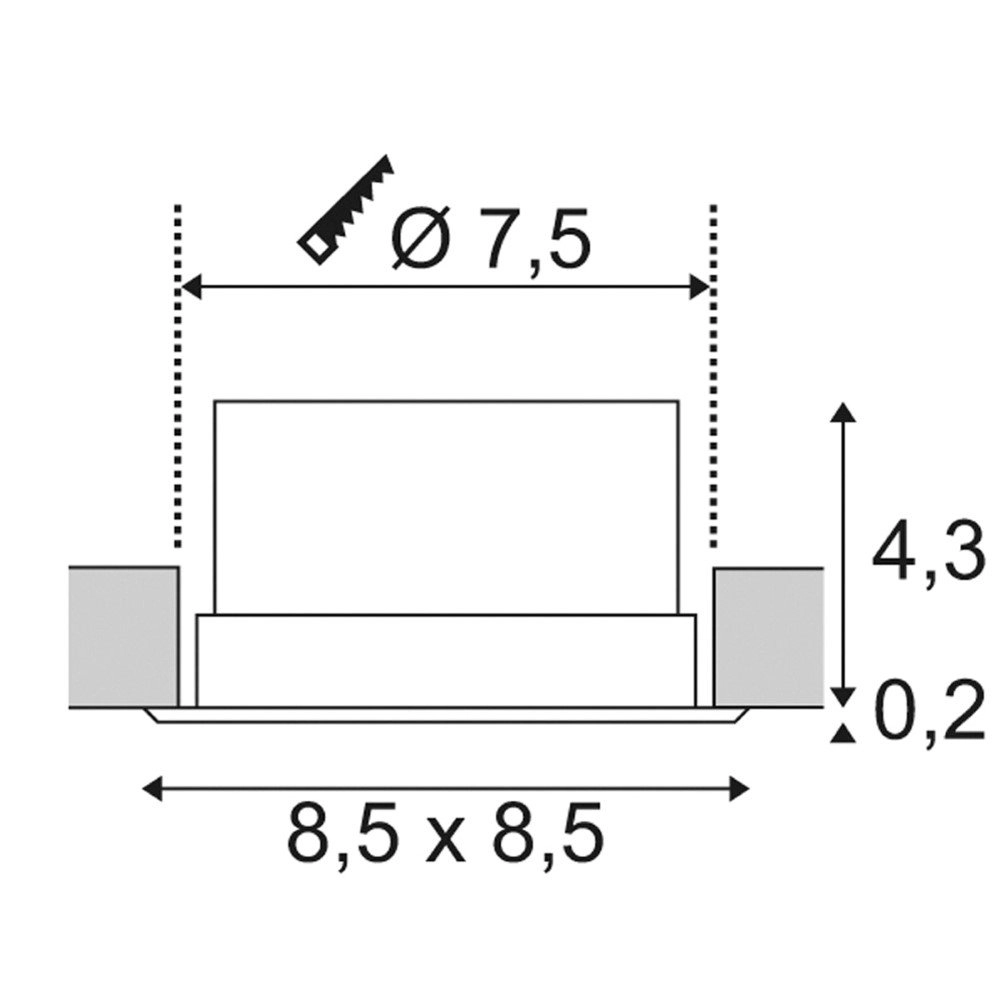 LED-Einbauleuchte Verlux 8,5 cm weiß SLV 4024163164306