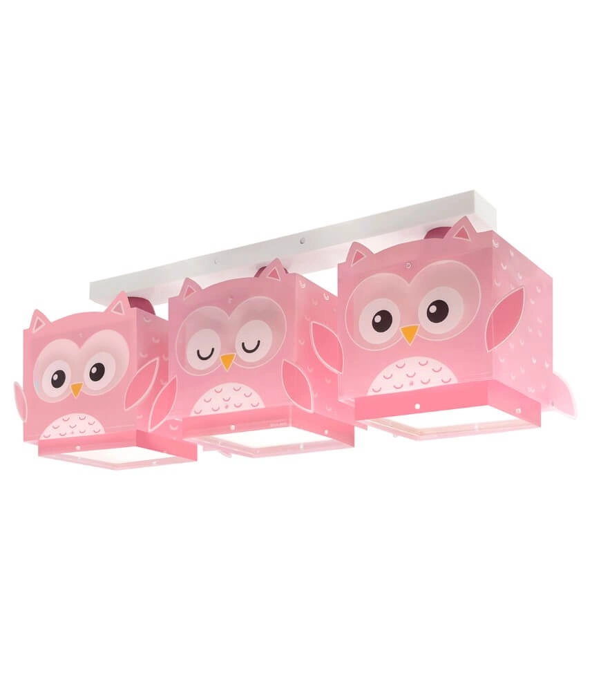 Kinderzimmer-Deckenleuchte Pink Owl