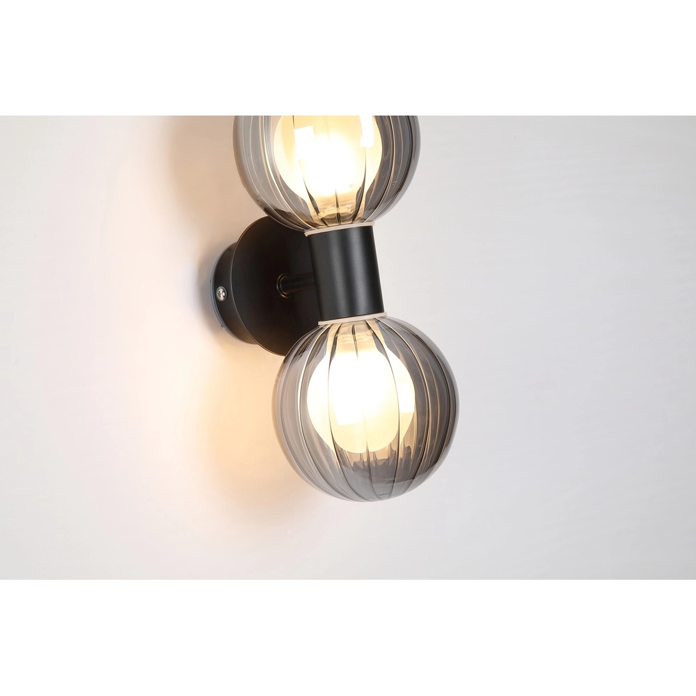 Wandleuchte Luminsphere Schwarzes Doppelzimmer Searchlight 5053423297415