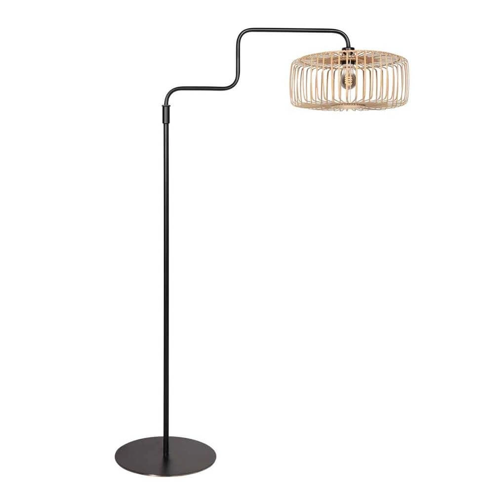 Stehlampe Bloeba schwarz mit Bambus