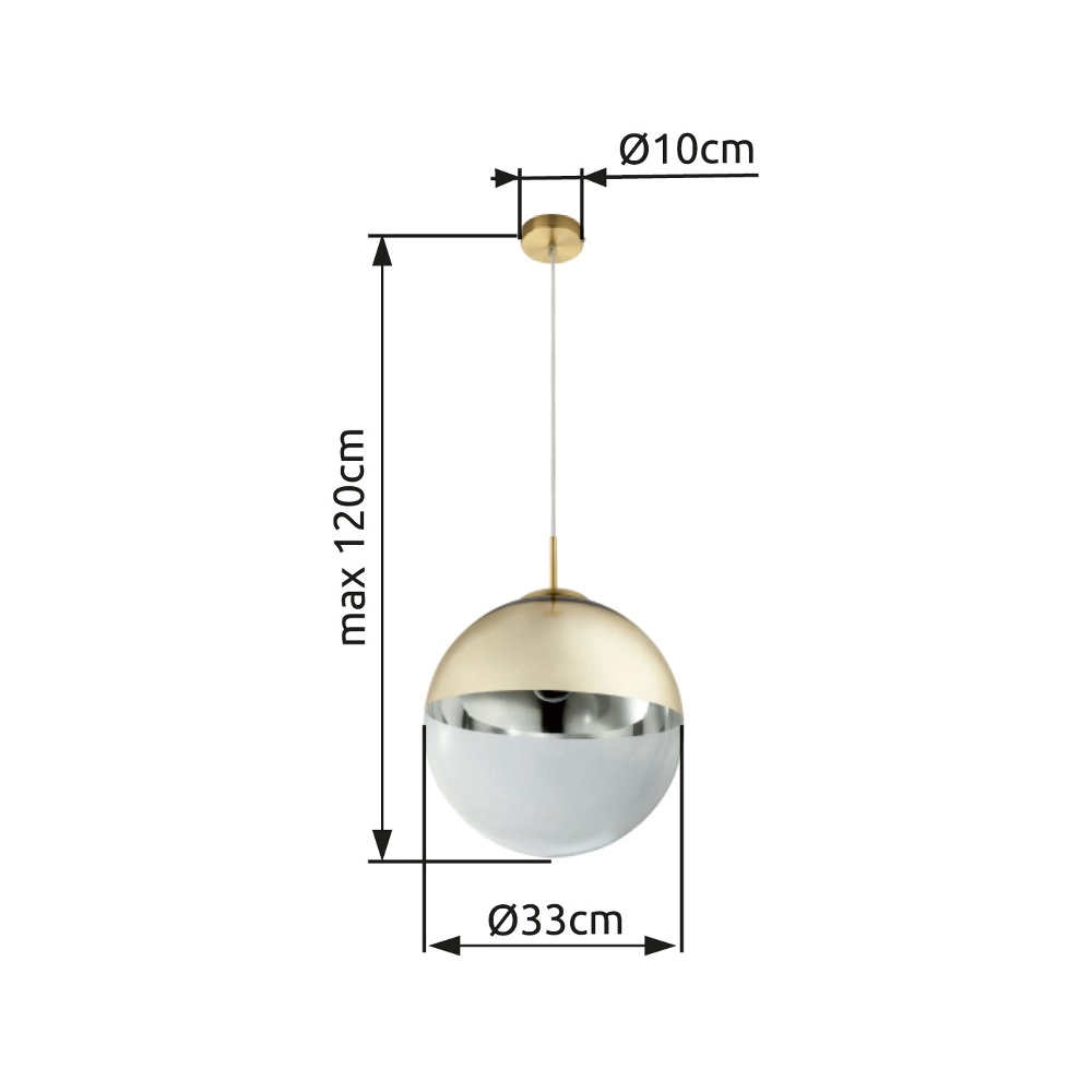 Pendellampe Varus goldene Ø 33cm Globo 9007371371464