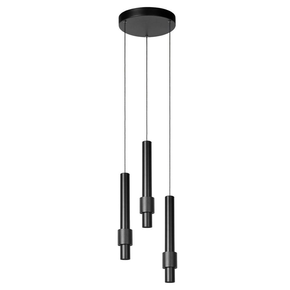 Elegante Pendellampe Margary 3-Licht Schwarz