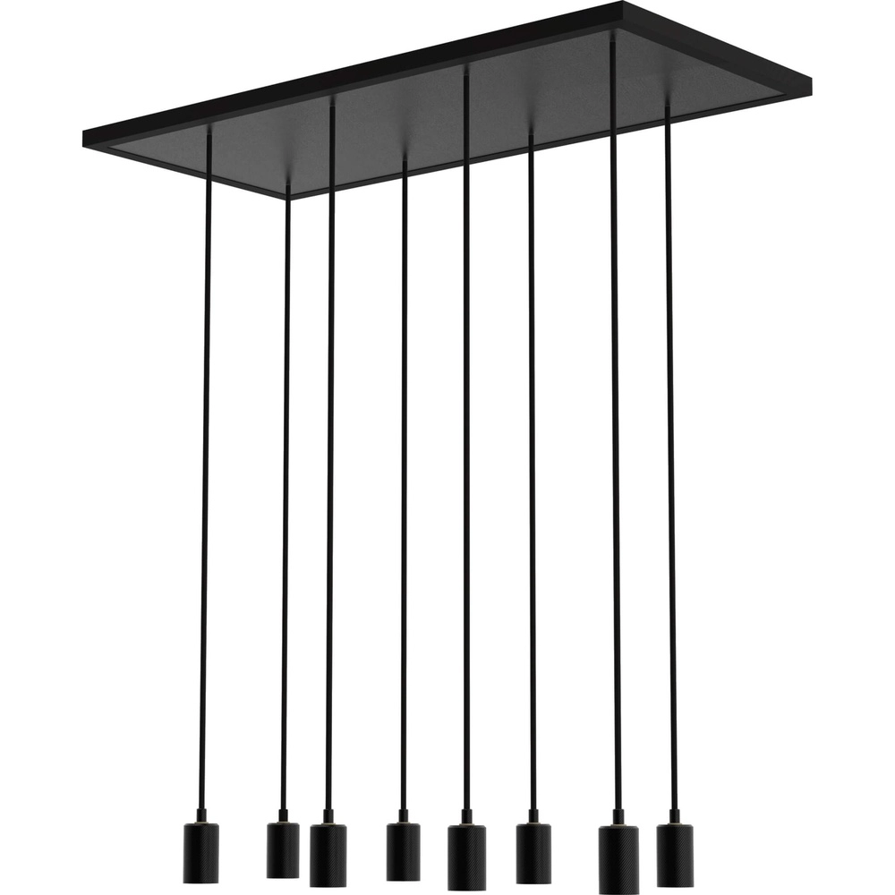 Schwarze Pendellampe Madox 8-Licht