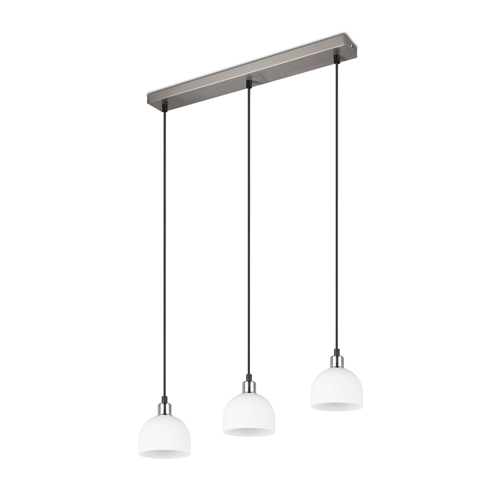 Nickel Pendelleuchte Molly 3-flammiges Weißglas Trio 4017807618099