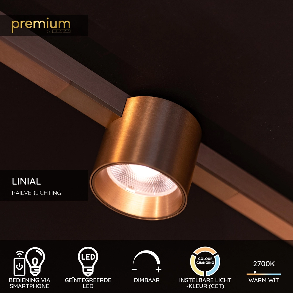 Einphasen-Gleis-Spot Linial Lux Champagner Premium by Lucide 5411212552310