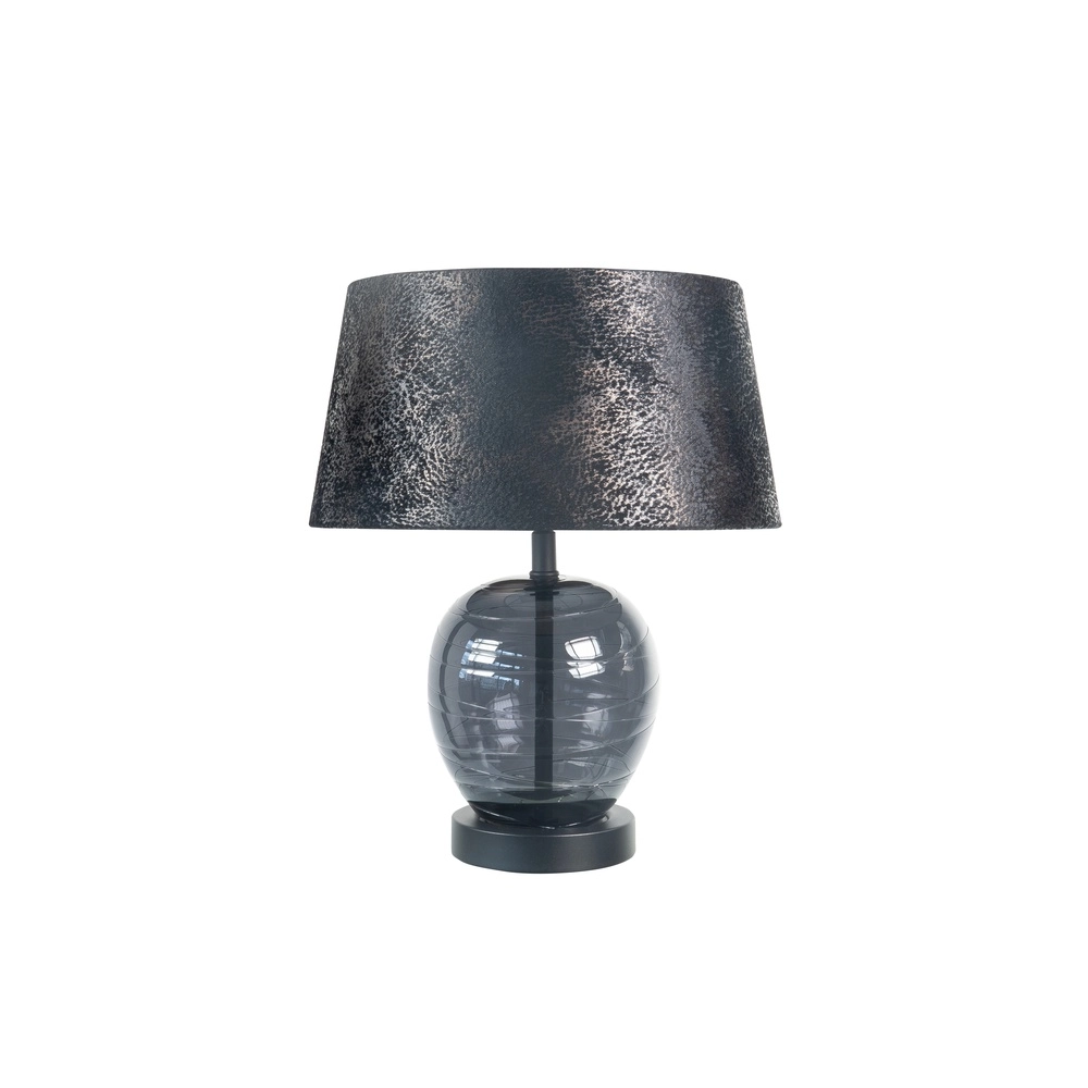 Tischlampe Apple schwarz mit Rauchglas Ø 30cm