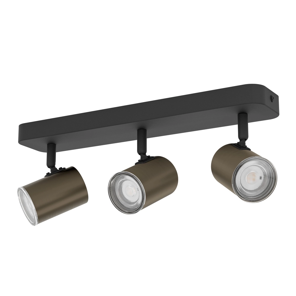 Badezimmerscheinwerfer Consuma 1 3x GU10 – schwarz mit Bronze