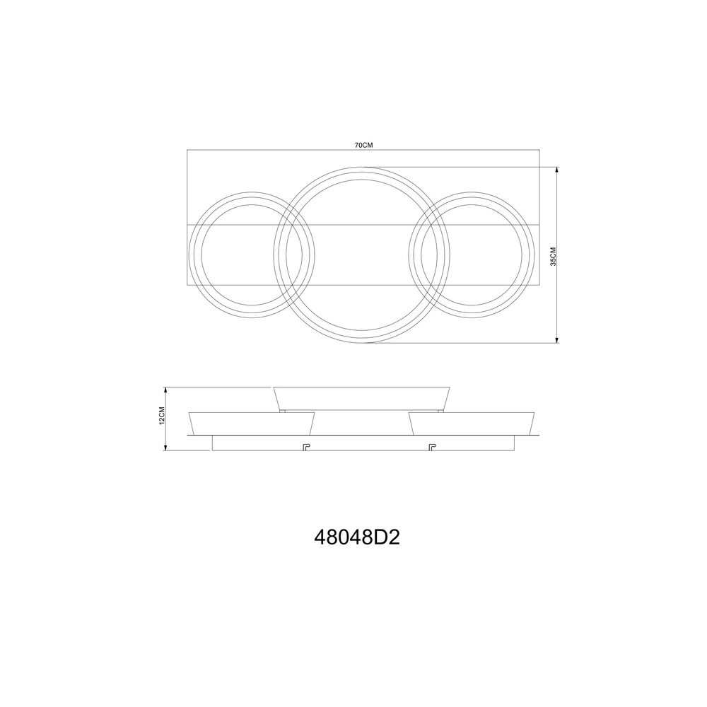 Elegante Deckenlampe Syrakus Kaffeebraun 3 Ringe Globo 9007371576081