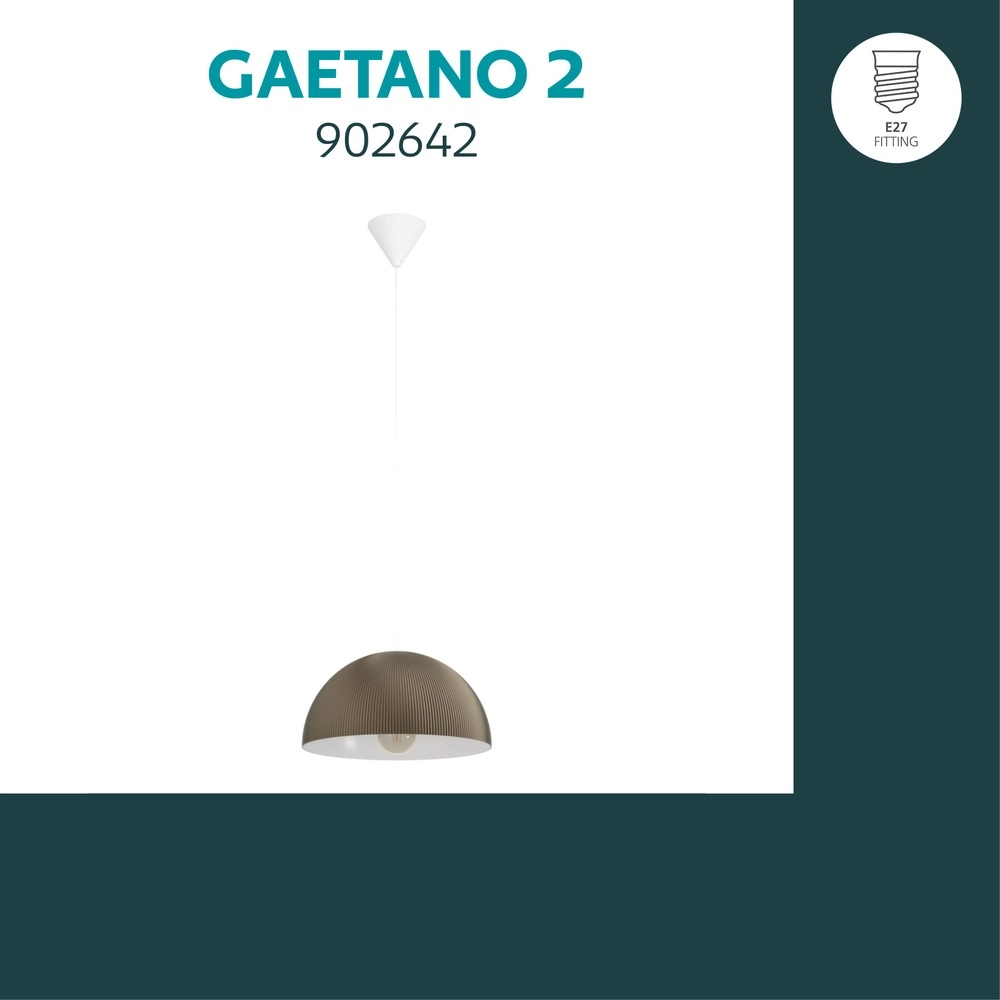 Design-Pendellampe Gaetano 2 Bronze mit weißem Ø 40 cm
