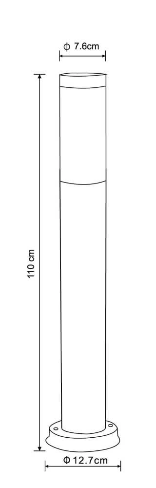 110cm stainless steel patio lamp Boston Globo 9007371107377