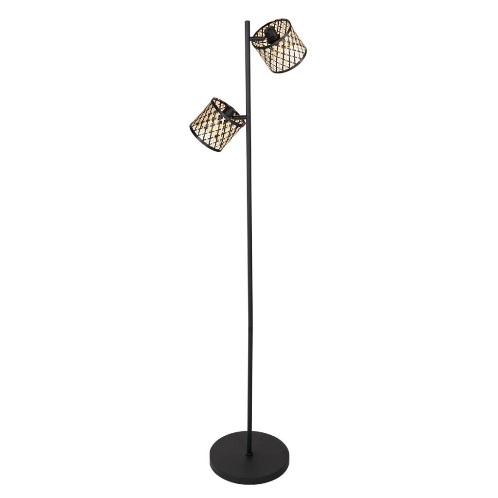 Stehlampe 2-Leuchten Sumba mit Bambusschirmen Ø12 cm Steinhauer 8712746182866