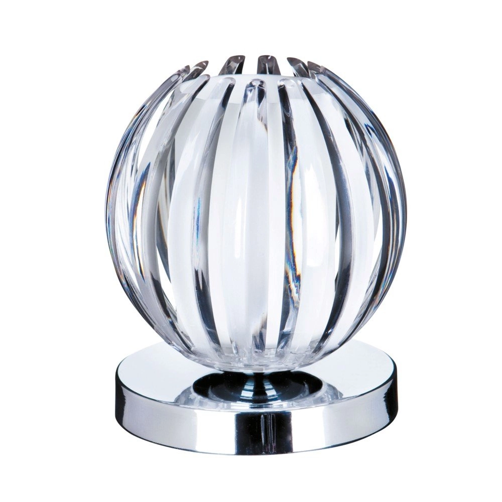 Tischlampe Claw 14 cm Chrom mit klarem Glas
