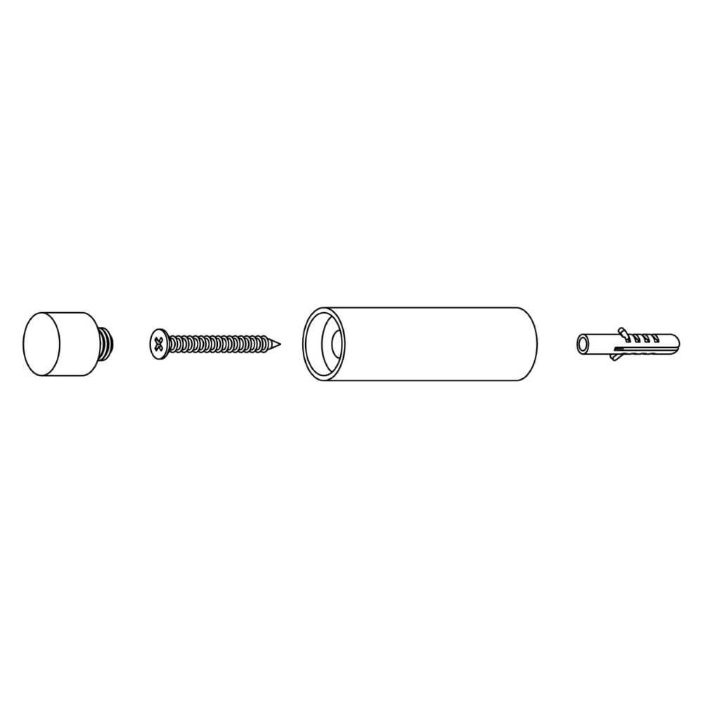 Türstopper Stelo Wandhalterung 22x80mm schwarz Intersteel 8714186508237
