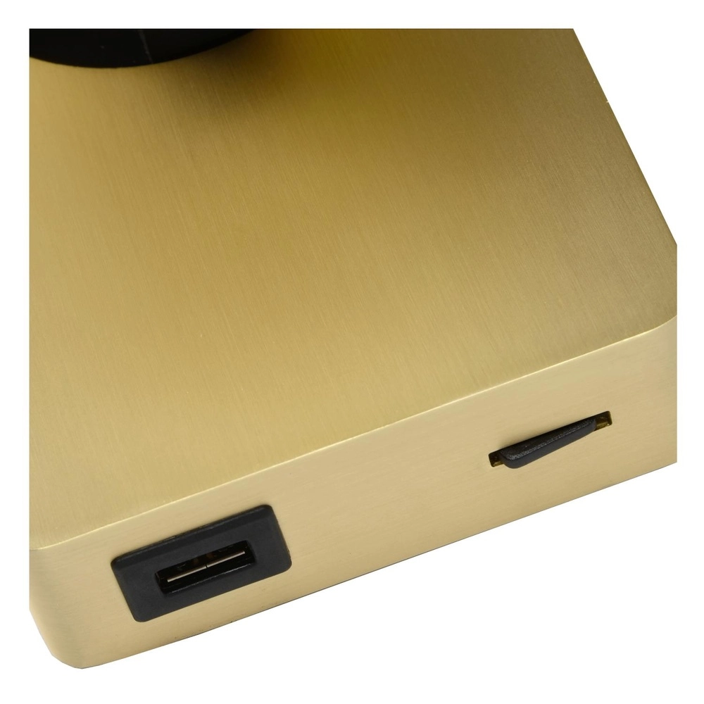Nachttischlampe Nigel mit USB-Ladepunkt Gold Lucide 5411212092953