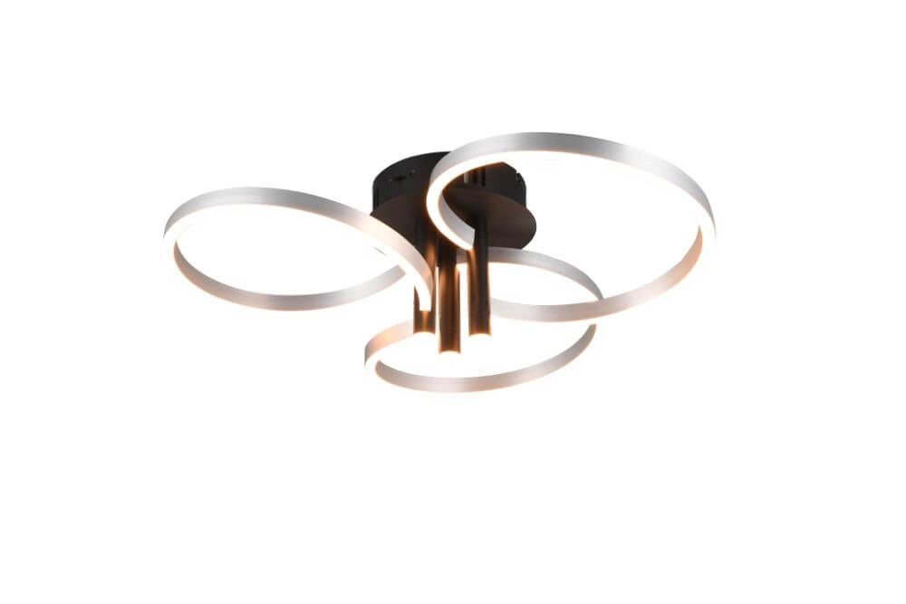 Geschwungene LED-Deckenleuchte Caruso Edelstahl – Ø 65,5 cm Trio 4017807612974