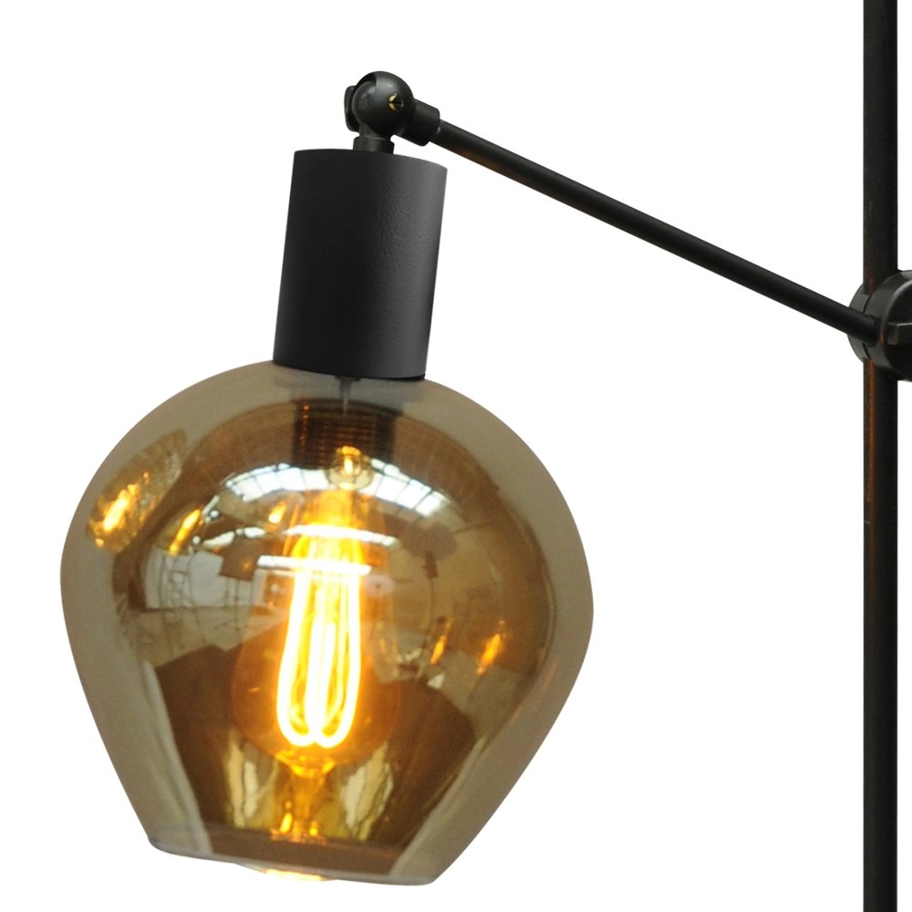 Tischlampe schwarz Bounty mit Blackline-Glas Masterlight 8718121247885