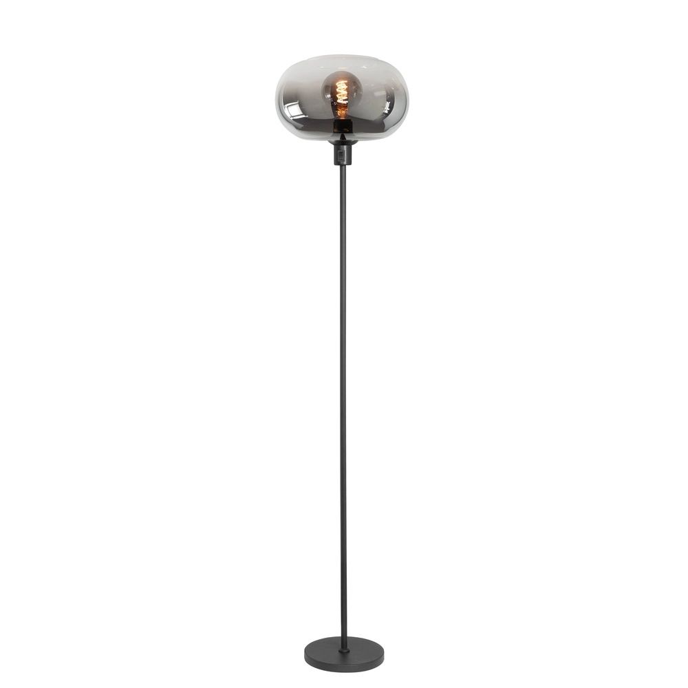 Stehlampe Bellini schwarz mit Rauchglas Ø 31cm