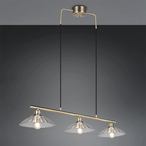Klassische Pendellampe Eluna 3-Licht alte Messing Trio 4017807682526