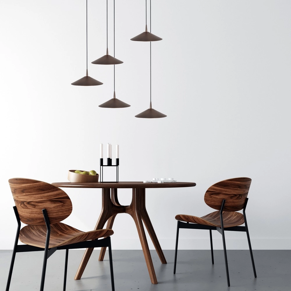 5-Licht Pendellampe Ceppo Kakaobraun Ø 22 cm rund Masterlight 8718121358772