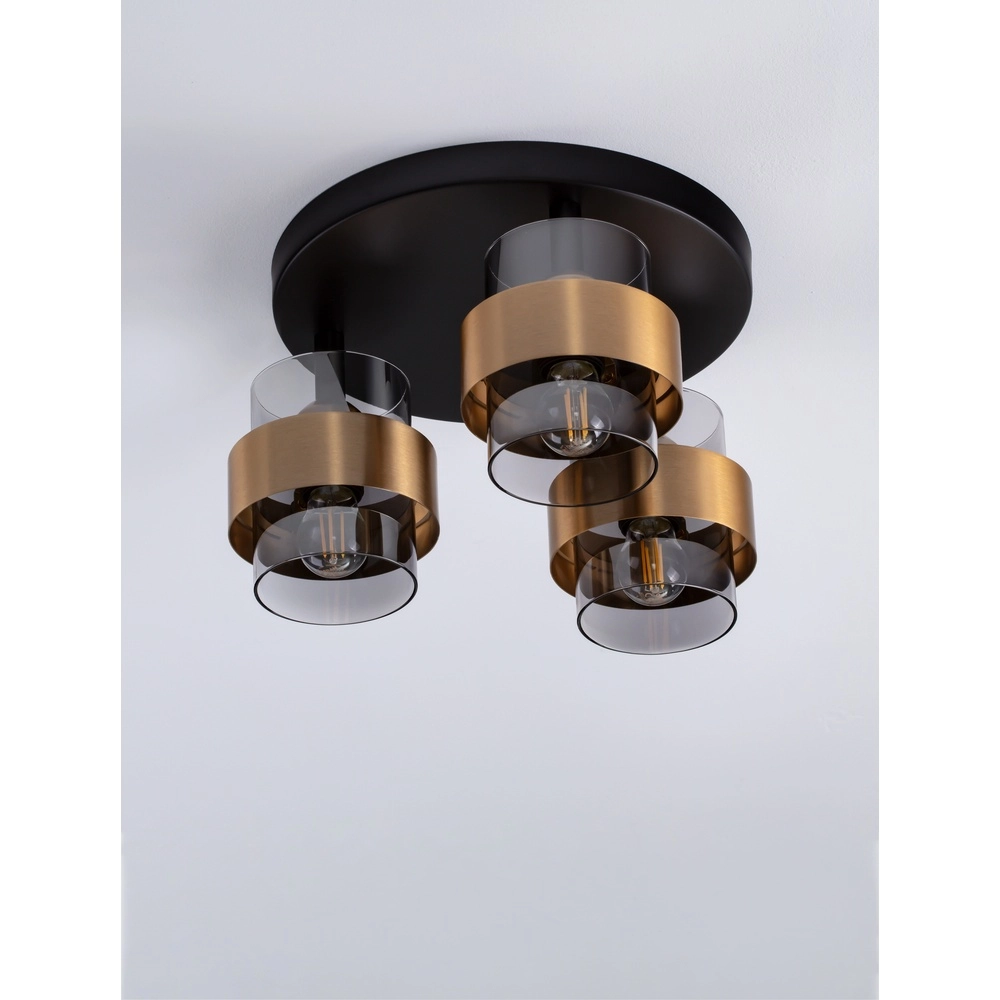Deckenlampe Sianna Ø 37cm schwarz mit gold Lyora 5212017445452