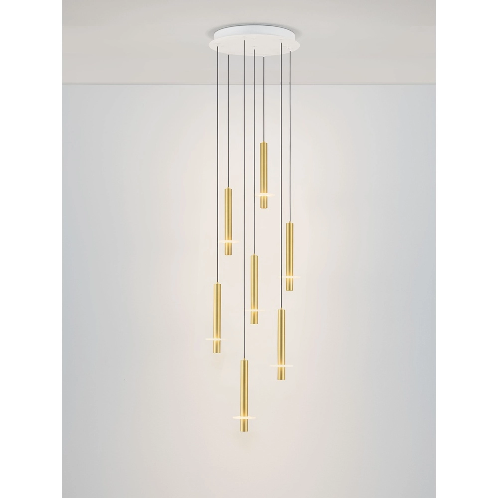 Design-Pendellampe Noemi Gold mit weißem Ø 47 cm Lyora 5212063503311
