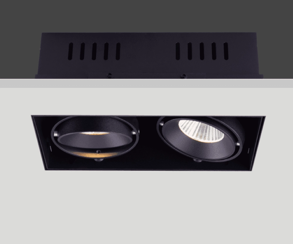 Verkleidungsloser Einbaustrahler Trofa 2-flammig schwarz Artdelight 8719831736102