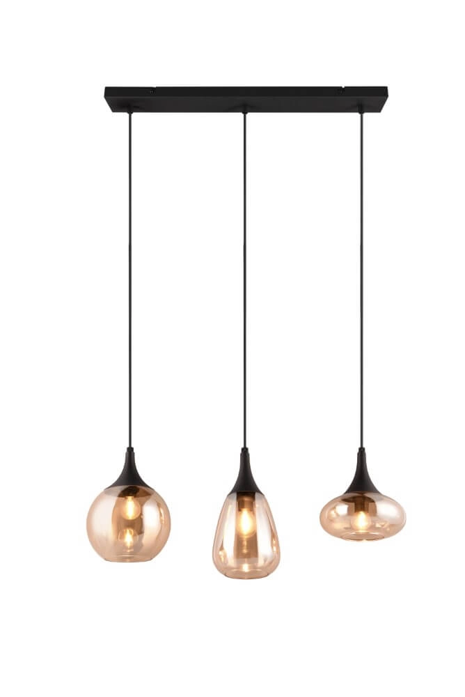 Hängelampe mit 3 Leuchten Lumina mit Braunglas Trio 4017807597080