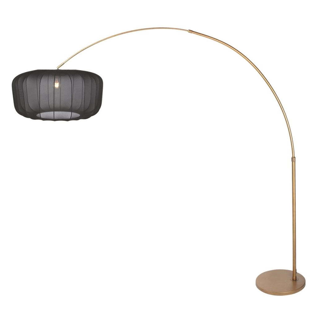 Bronzene Bogenlampe Vela Lino mit schwarzem Farbton Ø60 cm Steinhauer 8712746185690