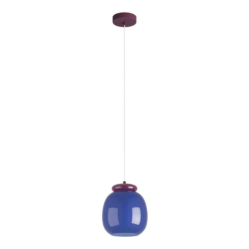 Design-Pendellampe Berardelli Blau mit lila Ø 23 cm