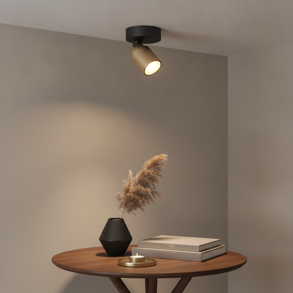 Deckenlampe Houston 1-helles Schwarz mit Champagner