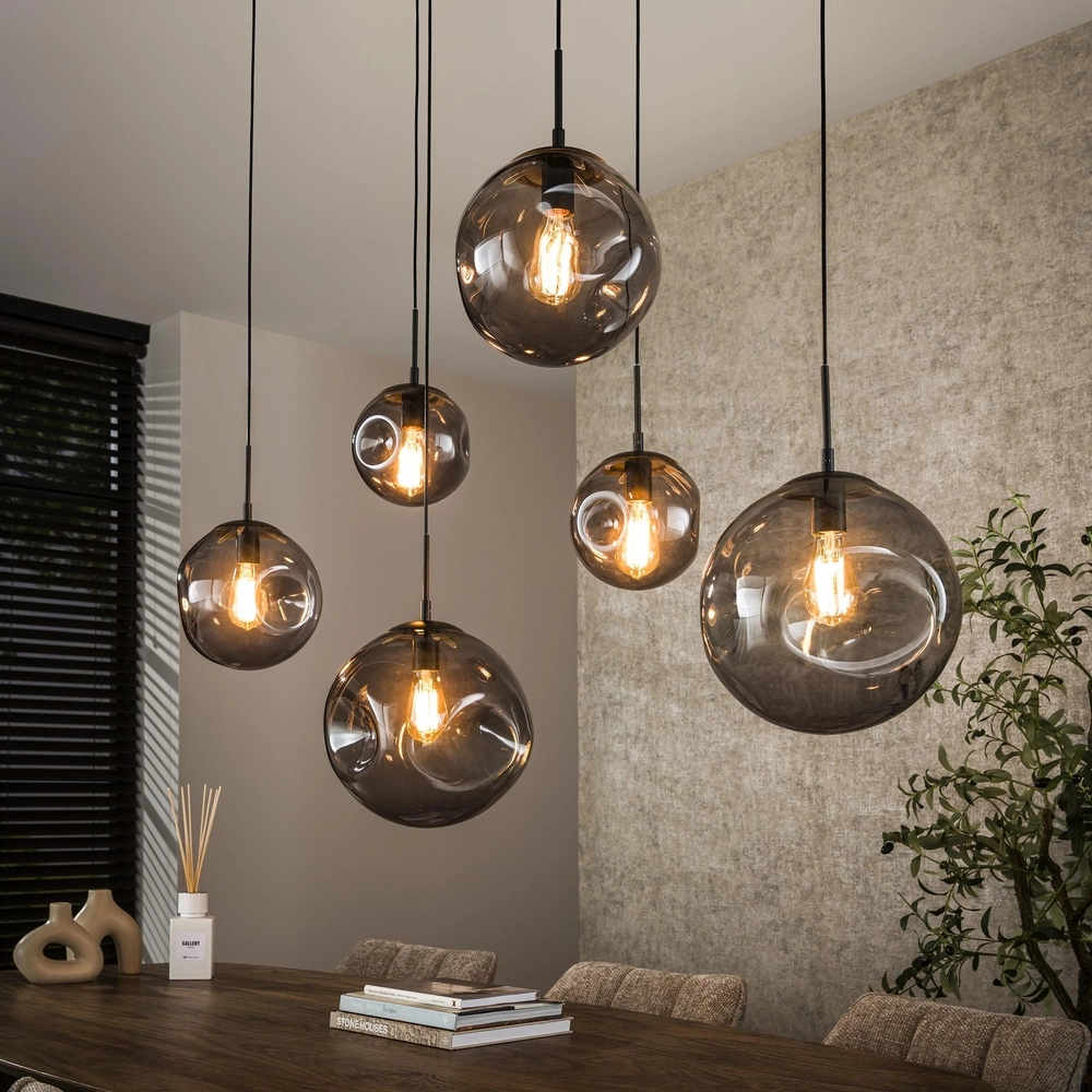 6-Licht Pendellampe Stellar mit organischer Deckenplatte Lyora 8716803511729