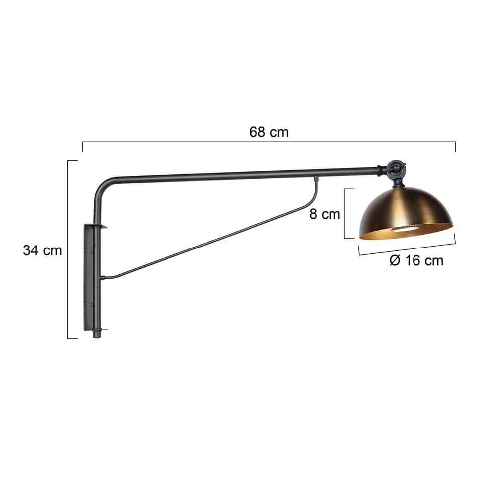 Wandleuchte Pintino schwarz mit bronze Steinhauer 8712746176506