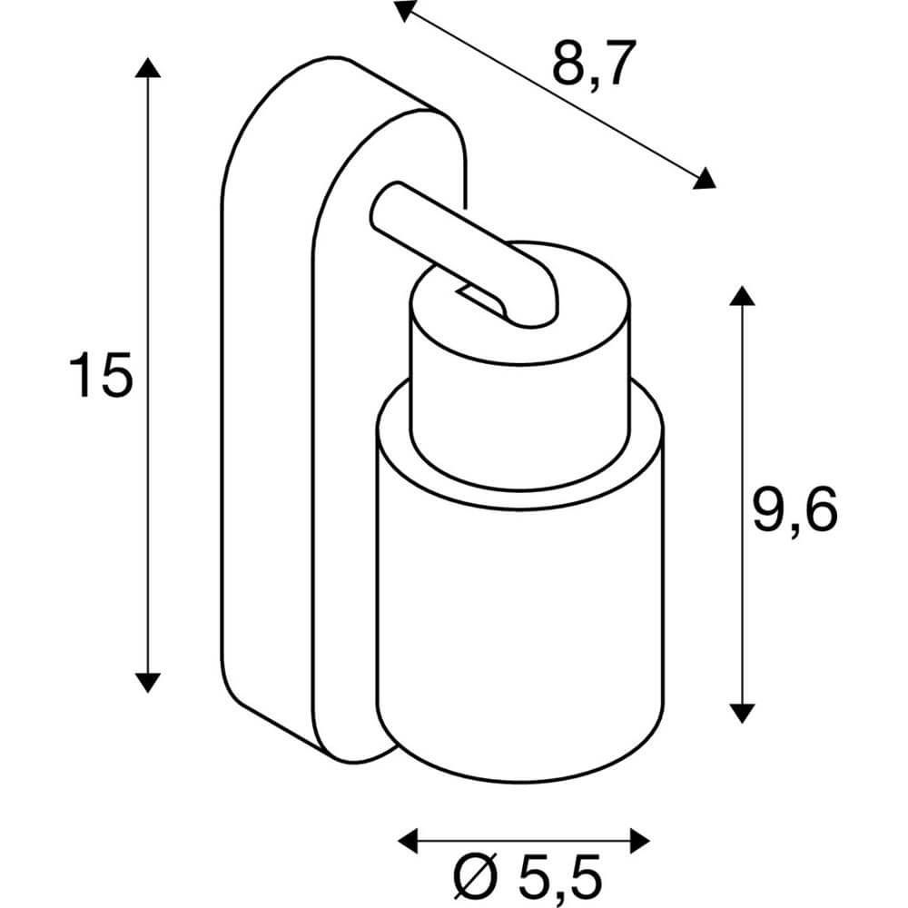 Spott Puri 2.0 Tube Schwarzer Einzelschalter SLV 4024163294300