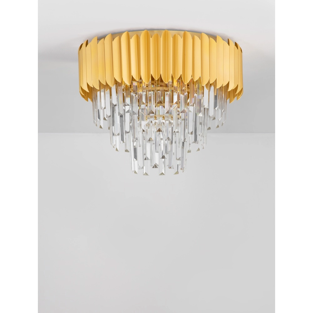 Deckenlampe Magnolia Gold und Kristall Ø 50cm Lyora 5212017434944