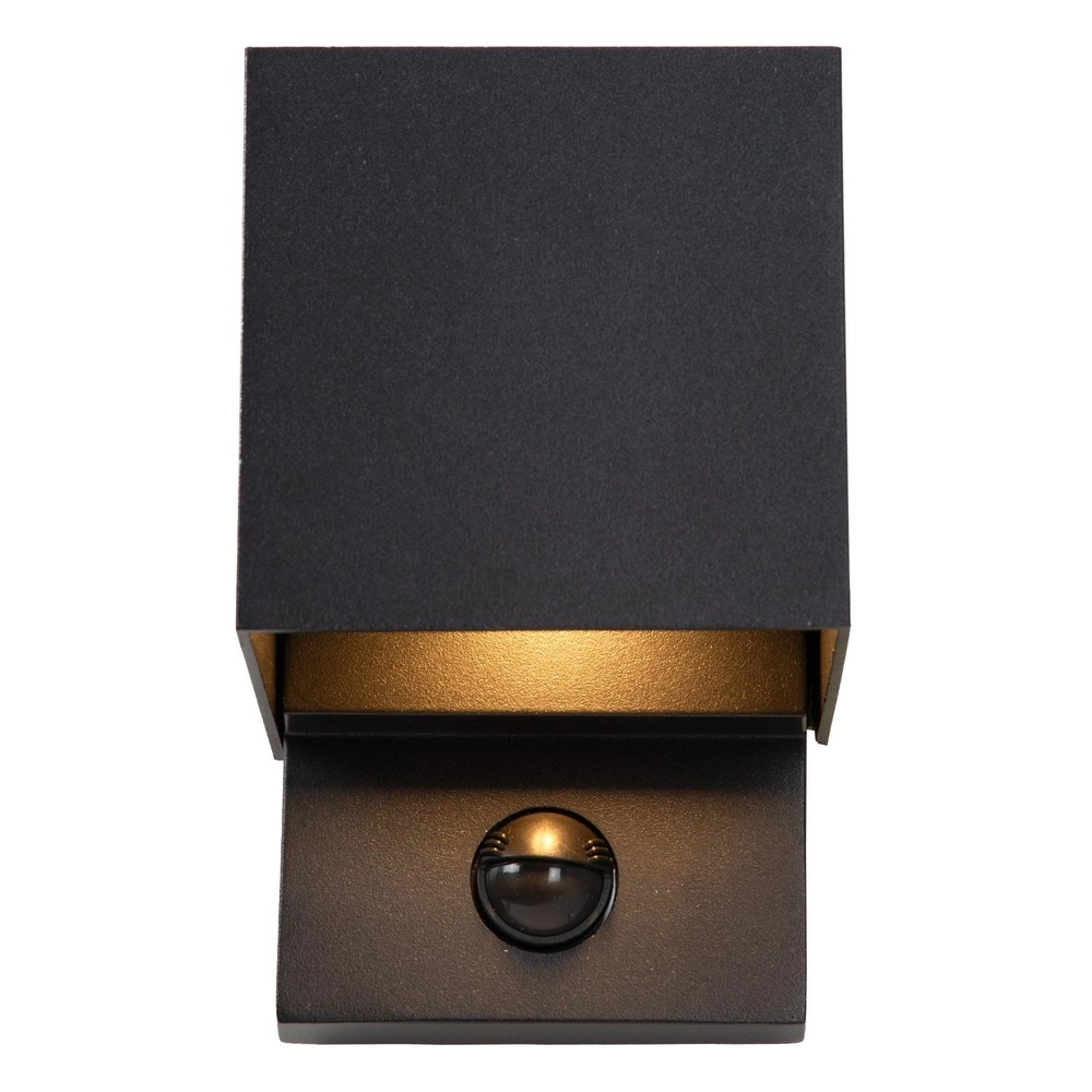Quadratische Wandlampe Tadzio mit Sensor Schwarz Lucide 5411212690289
