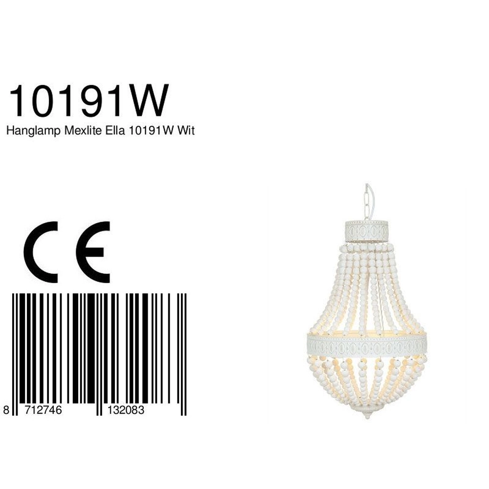 Weißer Kronleuchter Ella Ø 40cm Steinhauer 8712746132083