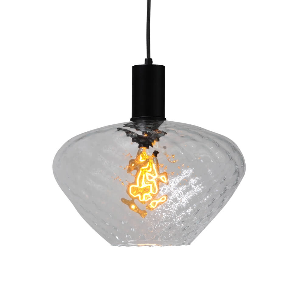 3-flammige Hängelampe - schwarz - Porto mit Blossom-Rauchgläsern Masterlight 8718121269511